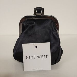 Nine West Black Satin Wristlet Clutch